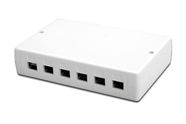 DIGITUS - Modulært innføringshus - hvit, RAL 9010 - 6 porter