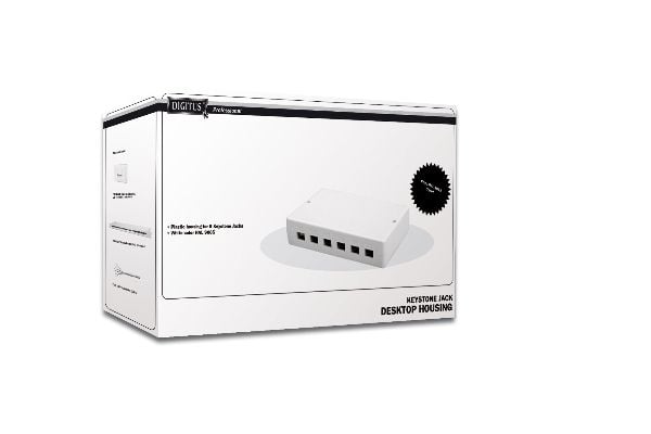 DIGITUS - Modulært innføringshus - hvit, RAL 9010 - 6 porter