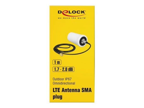 Delock LoRa - Antenne - mobiltelefon, Wi-Fi, Bluetooth - 1,7 dBi (for 1710 - 2170 MHz), 2,01 dBi (for 2300 - 2700 MHz), 1,7 dBi (for 698 - 960 MHz)...