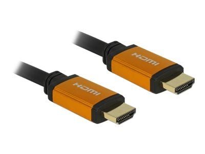 Delock - HDMI-kabel - HDMI hann til HDMI hann - 2 m - trippel beskyttelse - svart, gull - 8K-støtte