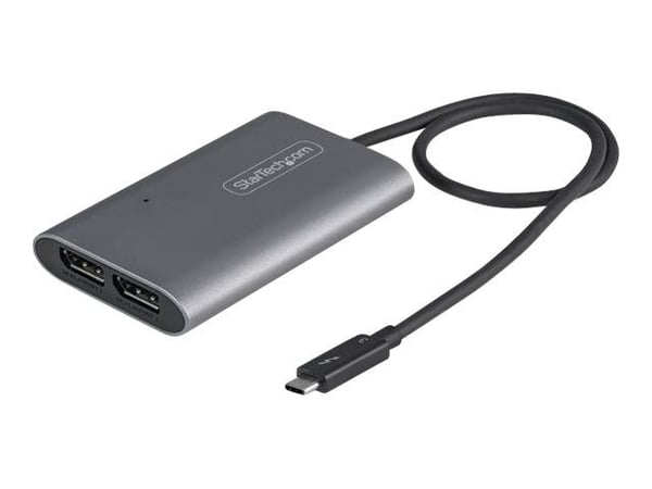 StarTech Thunderbolt 3 to Dual DisplayPort Adapter DP 1.4, Dual 4K 60Hz or Single 8K/5K Thunderbolt 3 to DP Adapter, TB3 to 2x DisplayPort Monitor ...
