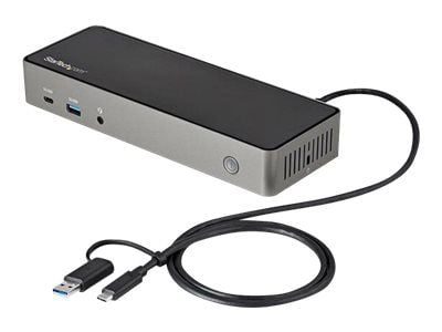 Startech USB-C & USB-A Dock, Hybrid Universal Triple Monitor Laptop Docking Station w/ DisplayPort & HDMI 4K 60Hz, 85W Power Delivery, 6x USB Hub, ...