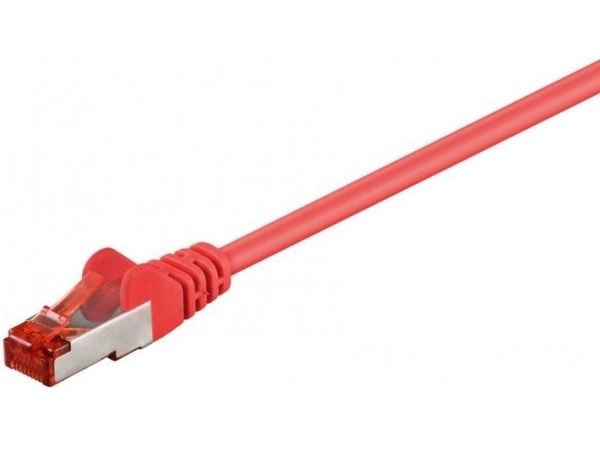 goobay - Koblingskabel - RJ-45 (hann) til RJ-45 (hann) - 1 m - SFTP, PiMF - CAT 6 - formstøpt, uten hindringer - rød