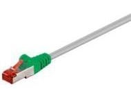 goobay - Övergångskabel - RJ-45 (hane) till RJ-45 (hane) - 2 m - SFTP, PiMF - CAT 6 - rund - grå, grön
