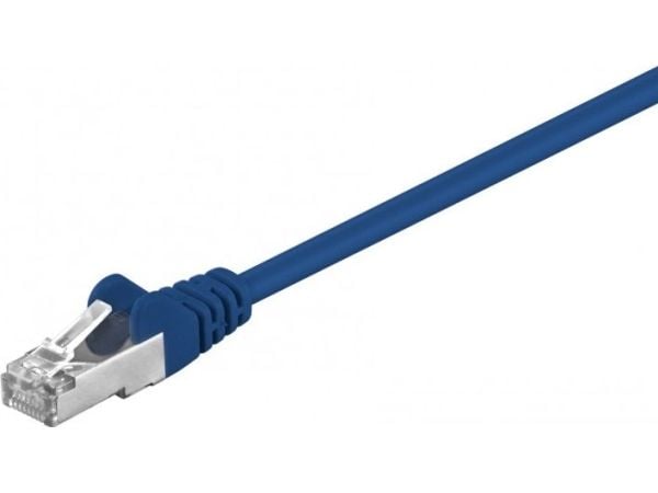 goobay - Patchkabel - RJ-45 (han) til RJ-45 (han) - 50 cm - SF/UTP - CAT 5e - formet, knastfri - blå