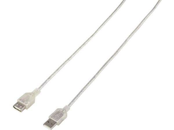 Renkforce RF-4538152, 3 m, USB A, USB A, USB 2.0, 0,48 Gbit/s, Gjennomsiktig