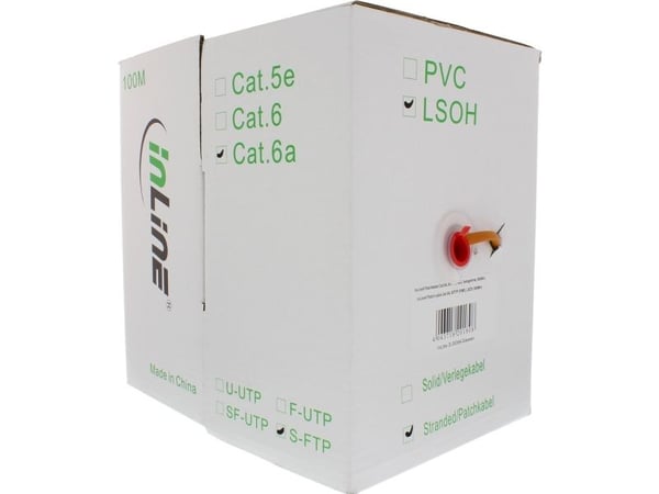 InLine 76899O, 100 m, Cat6a, S/FTP (S-STP), Oranssi