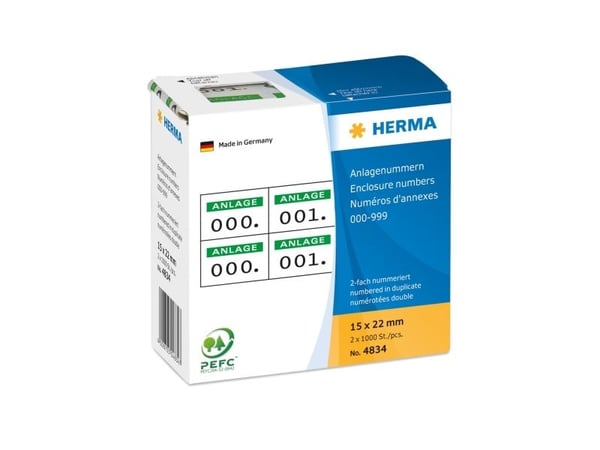 HERMA 4834, Vihreä, Suorakulmio, Paperi, 15 mm, 22 mm, 1000 kpl