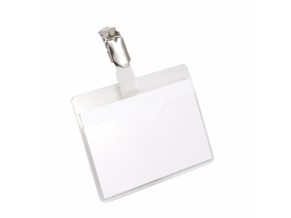DURABLE - Navneskiltholder - for 60 x 90 mm - klips - gjennomsiktig (en pakke 25)