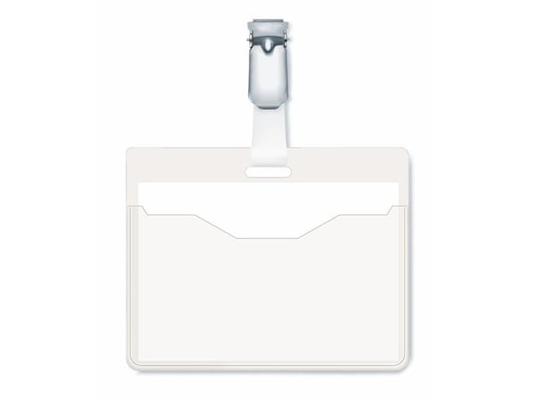 DURABLE - Navneskiltholder - for 60 x 90 mm - klips - gjennomsiktig (en pakke 25)