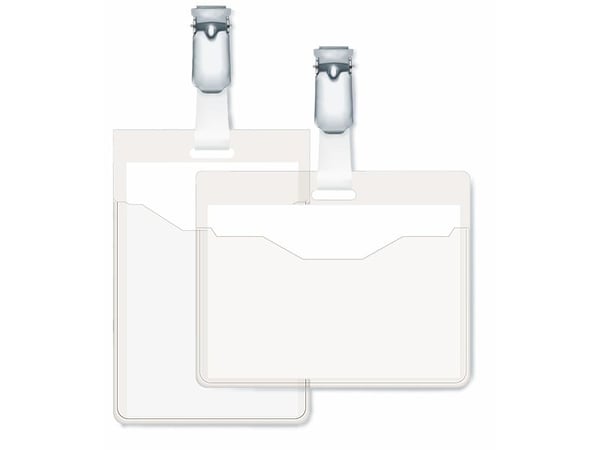 DURABLE - Navneskiltholder - for 60 x 90 mm - klips - gjennomsiktig (en pakke 25)