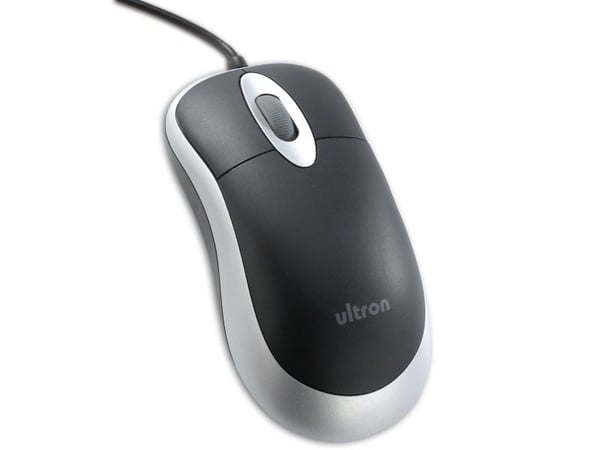 Ultron UM-100 basic - Mus - 3 knapper - kablet - USB - svart sølv