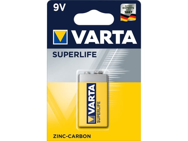 Varta Superlife 2022 - Batteri 6LR61 - Karbonsink
