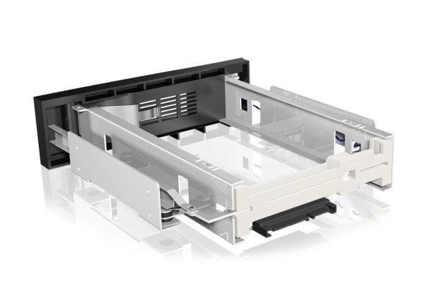 ICY BOX IB-168SK-B, 13,3 cm (5.25"), Liitinpaneeli, musta, 3.5", SATA, SATA II, SATA III, Muovi, Ruostumaton teräs
