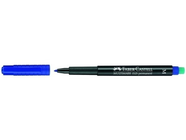 Faber-Castell MULTIMARK 1525 - Markør - permanent - blå - 1 mm - medium - med viskelær