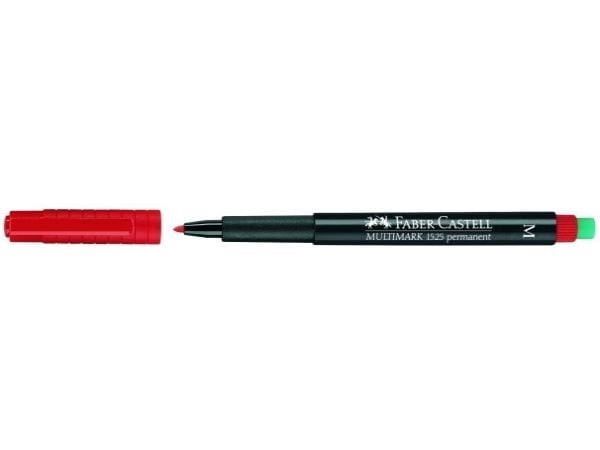 Faber-Castell MULTIMARK 1525 - Markør - permanent - rød - 1 mm - medium - med viskelær