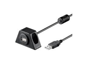 Goobay USB2.0 AA 200 CLIP II, 2m, 2 m, USB A, USB A, Hankjønn/hunkjønn, Sort