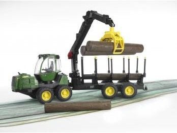 BRUDER Professional series - John Deere 1210E Forwarder with 4 trunks and grab