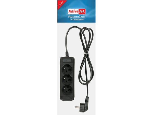 Activejet 3GNU - 3M - C, 3 m, 3 AC-utgångar, inomhus, Typ E (FR), Typ E, Plast