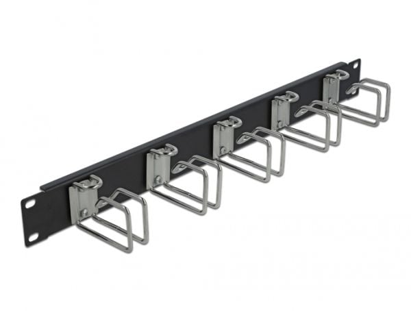 Delock - Rackkabelstyringspanel - svart - 1U - 19"