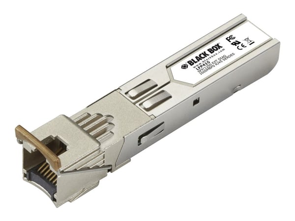 Black Box - SFP (mini-GBIC) transceivermodul - 1GbE - 1000Base-T - RJ-45 - opp til 100 m - TAA-samsvar