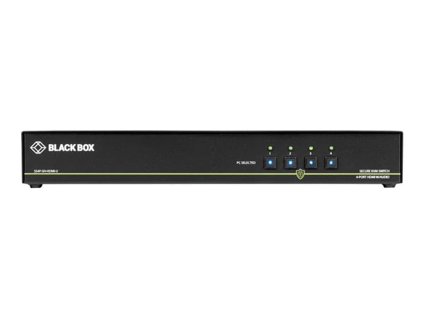 Black Box SECURE NIAP - Single-Head - KVM / lydsvitsj - 4 x KVM/lyd - 1 lokalbruker - stasjonær - TAA-samsvar