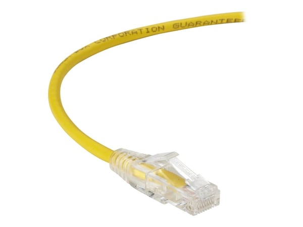Black Box Slim-Net - Koblingskabel - RJ-45 (hann) til RJ-45 (hann) - UTP - CAT 6a - med støvel, formstøpt, flertrådet - gul