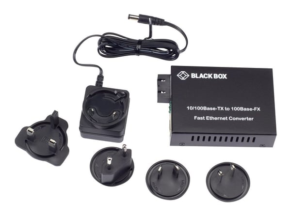 Black Box Pure Networking Kupari-kuitu mediamuunnin 10/100BASE-TX - 100BASE-FX, Multimode SC, 1310-nm, 2-km - Fibermedieomformer - 100Mb LAN - 10Ba...