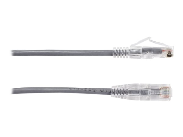 Black Box Slim-Net - Koblingskabel - RJ-45 (hann) til RJ-45 (hann) - UTP - CAT 6a - med støvel, formstøpt, flertrådet - grå
