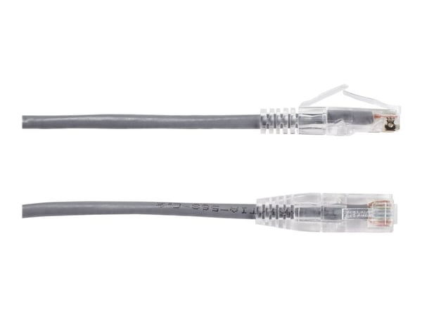 Black Box Slim-Net - Koblingskabel - RJ-45 (hann) til RJ-45 (hann) - UTP - CAT 6 - med støvel, formstøpt, flertrådet - grå