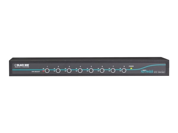 Black Box ServSwitch EC, 1920 x 1200 pikseliä, Telineasennus, 1U, Musta