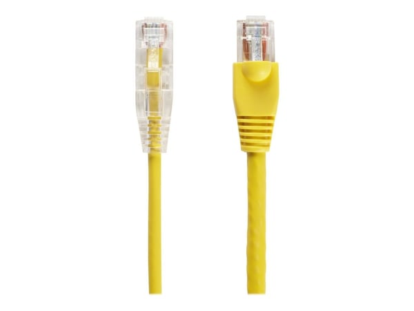 Black Box Slim-Net - Koblingskabel - RJ-45 (hann) til RJ-45 (hann) - UTP - CAT 6 - med støvel, formstøpt, flertrådet - gul