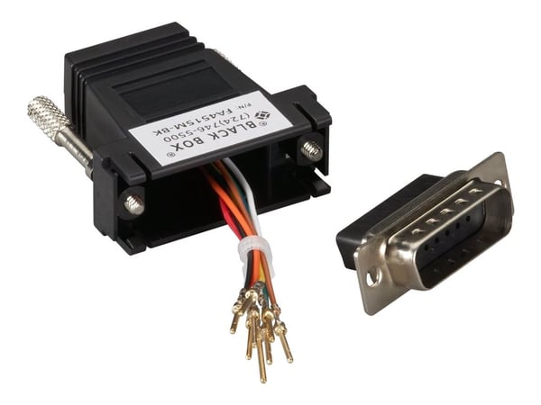 Black Box Modular Adaptor Kit (Unassembled) - Nettverksadapter - 15 pin D-Sub (DB-15) (hann) til RJ-45 (hunn) - svart