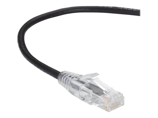 Black Box Slim-Net - Patch-kabel - RJ-45 (hane) till RJ-45 (hane) - UTP - CAT 6a - startad, formpressad, tvinnad - svart