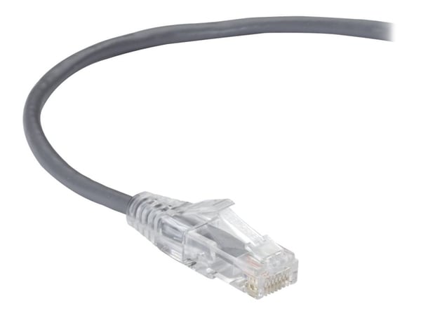 Black Box Slim-Net - Koblingskabel - RJ-45 (hann) til RJ-45 (hann) - UTP - CAT 6a - med støvel, formstøpt, flertrådet - grå