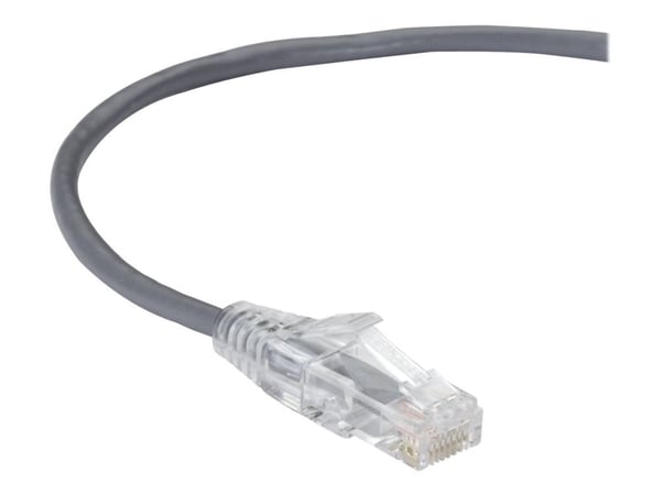 Black Box Slim-Net - Koblingskabel - RJ-45 (hann) til RJ-45 (hann) - UTP - CAT 6 - med støvel, formstøpt, flertrådet - grå