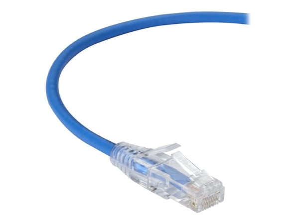 Black Box Slim-Net - Koblingskabel - RJ-45 (hann) til RJ-45 (hann) - UTP - CAT 6 - med støvel, formstøpt, flertrådet - blå