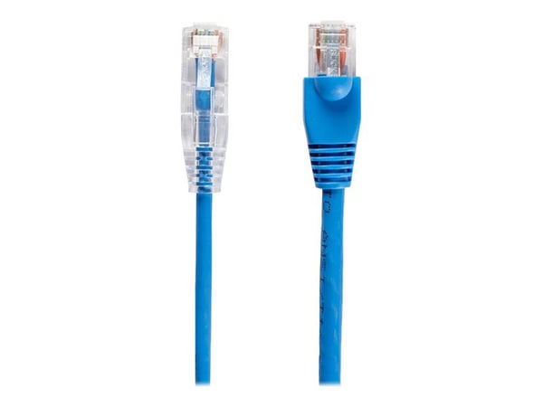 Black Box Slim-Net - Koblingskabel - RJ-45 (hann) til RJ-45 (hann) - UTP - CAT 6 - med støvel, formstøpt, flertrådet - blå