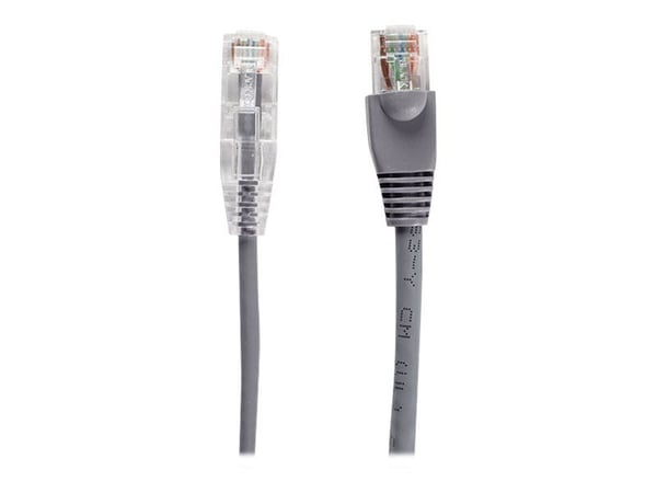 Black Box Slim-Net - Koblingskabel - RJ-45 (hann) til RJ-45 (hann) - UTP - CAT 6a - med støvel, formstøpt, flertrådet - grå