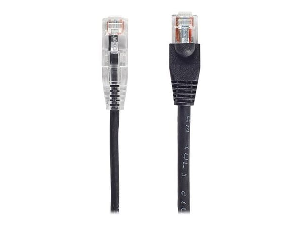 Black Box Slim-Net - Koblingskabel - RJ-45 (hann) til RJ-45 (hann) - UTP - CAT 6a - med støvel, formstøpt, flertrådet - svart