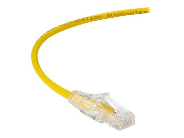 Black Box Slim-Net - Koblingskabel - RJ-45 (hann) til RJ-45 (hann) - UTP - CAT 6a - med støvel, formstøpt, flertrådet - gul
