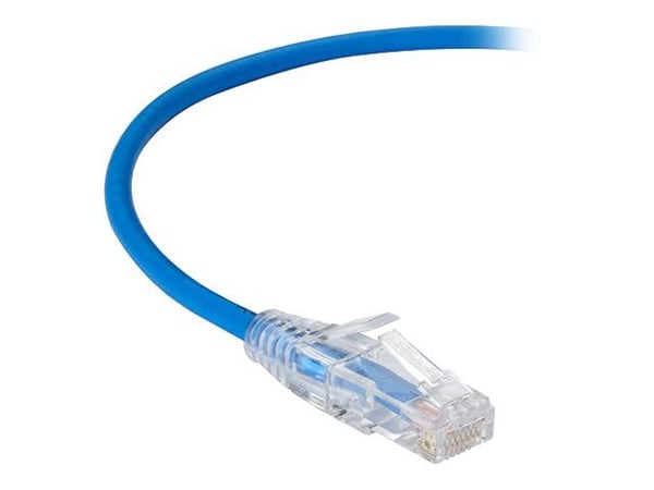Black Box Slim-Net - Koblingskabel - RJ-45 (hann) til RJ-45 (hann) - UTP - CAT 6 - med støvel, formstøpt, flertrådet - blå