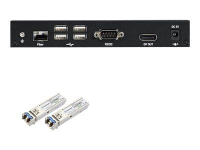 Black Box KVX Series KVM Extender over Fiber - 4K, Single-Head, DisplayPort, USB 2.0 Hub, Serial, Audio, Local Video - Sender og mottaker - KVM / l...