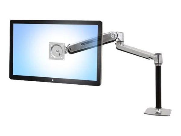 Ergotron LX HD Sit-Stand - Monteringssett (leddarm, stang, VESA-adapter, bordklemmefot, maljemonteringsfot) - Konstant kraftteknologi - for LCD-skj...