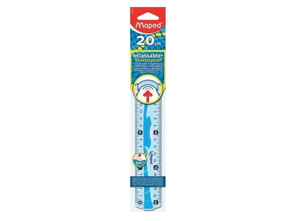 Maped Flex, Plast, Blå, Translucent, cm, MM Fiber, 20 cm, 1 stykker, Hengepose