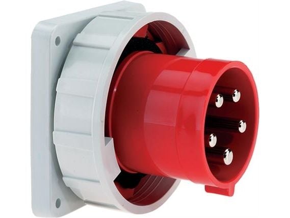 BALS CEE Indtag H6 400V 63A 5 polet, rød indbygning laippa 110x106 mm, kiinnityskeskukset 90x90 mm. IP67, polyamidi