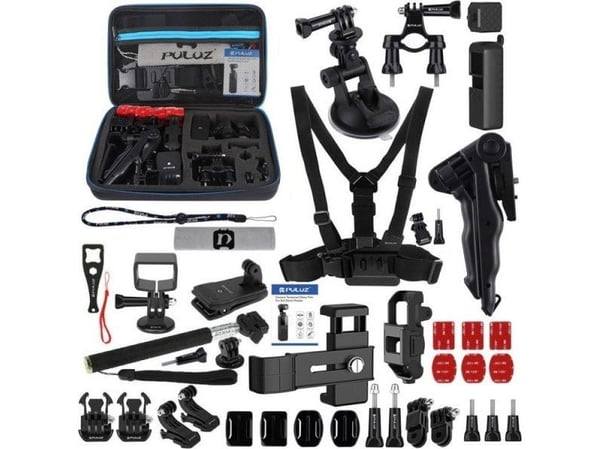 Puluz tilbehørsett (43 deler) for sportskameraer inkl. Osmo Action 5 Pro, Ace Pro 2 PKT47