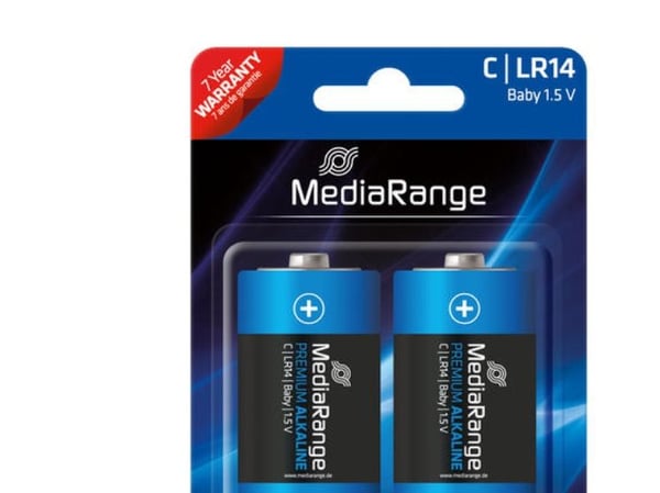 Batteri LR14 C type MediaRange 1,5V/LR14/2 stk