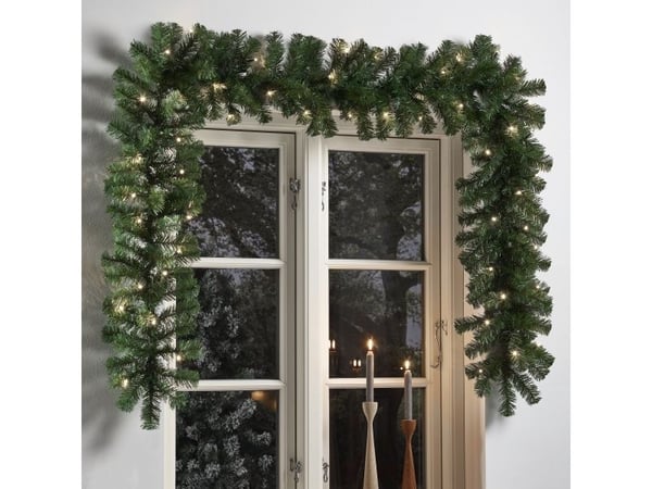 Nordic Winter Kunstig granguirlande 270 cm med lys, batteri (780-012)