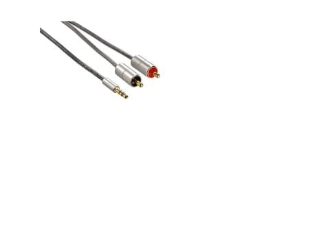 Hama "AluLine" Connection Cable - Lydkabel - mini-phone stereo 3.5 mm hann til RCA hann - 1 m - skjermet - sølv